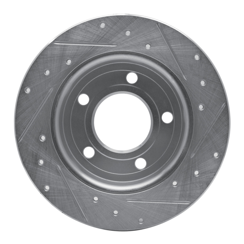 Mazda 3 Brake Rotor (1) - Rear Left - R1 Concepts - Drilled & Slotted - Silver - `04-`13
